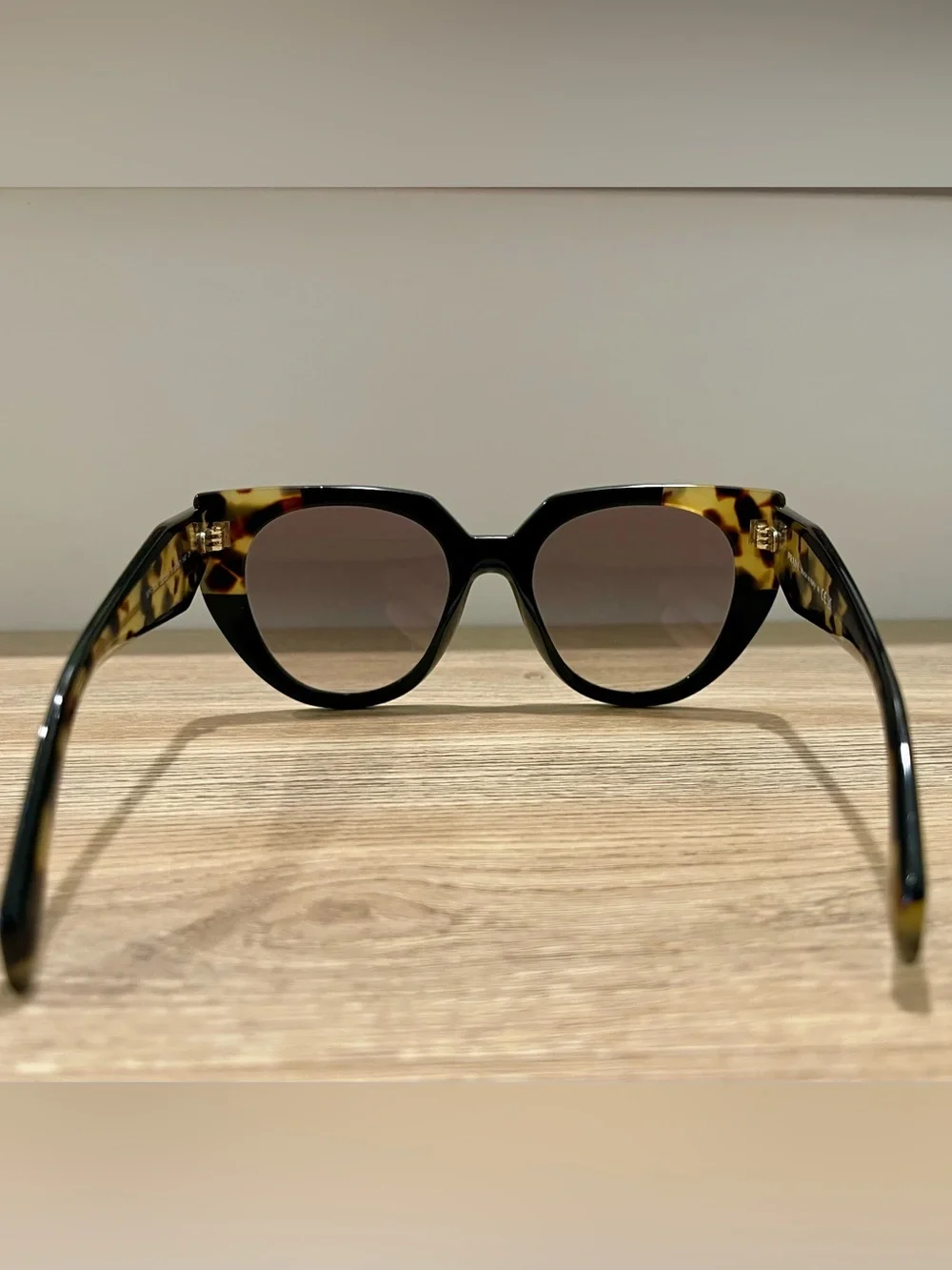 Prada Cat-Eye Sunglasses SPR 14W 389-0A7 Two-Tone Tortoise & Black 52mm